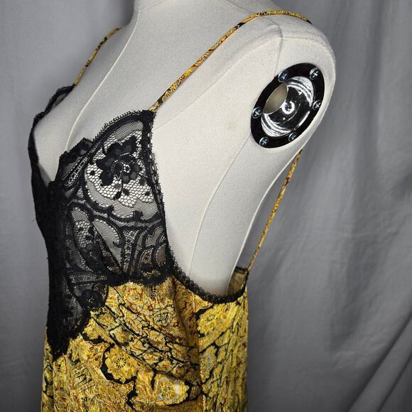 Vintage Val Mode Satin & Lace Slip Dress M 90s Y2K Coquette Lingerie Nightgown - Picture 5 of 12